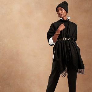 BR Wool-Blend Poncho